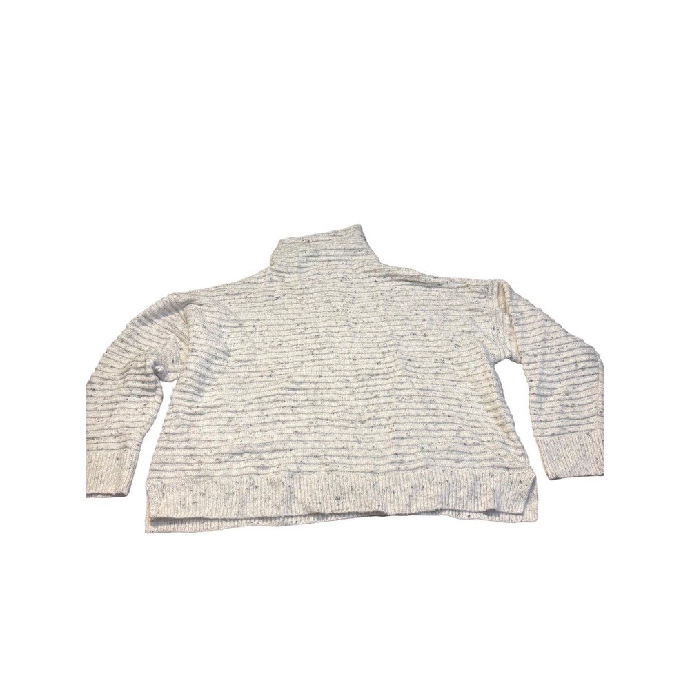 Madewell Textured Turtleneck Sweater‎ Speckled Knit Pullover Cream Womens